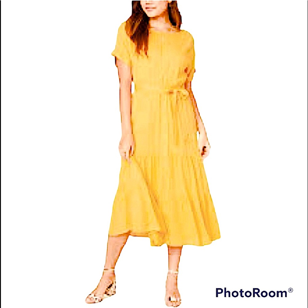Magaschoni Yellow Organic Cotton Gauze Dress